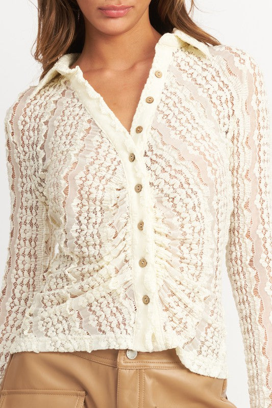 BELL SLEEVE LACE TOP