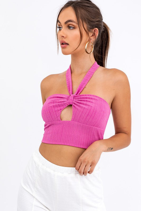 HALTER BANDEAU CROP TOP